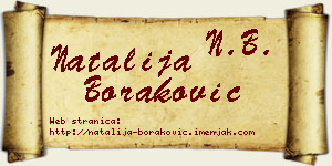 Natalija Boraković vizit kartica
